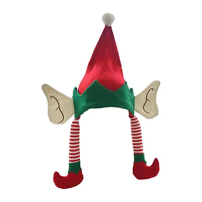 Elf Hat Soft Felt Elf Santa Hat With Ears And Legs Christmas Elf Accessories • $10.75
