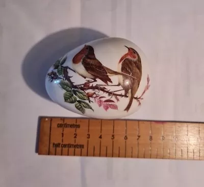 Vintage Coalport Bone China Egg Shaped Trinket Box   Robins. • £5