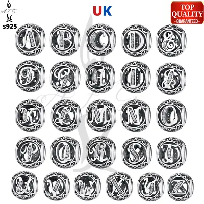 Genuine S925 Charm Bead Alphabet Birthday Names Letter A - Z Vintage AFG - UK • £17.99