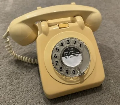 Vintage GPO 706  Rotary Dial Telephone - Ivory - Good Condition • £24.99