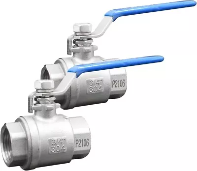 2-piece 304 Stainless Steel 3/4  Ball Valve FULL Port For WaterOilGas2 PACK • $27.99