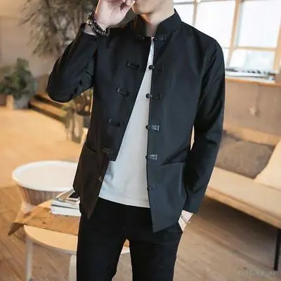 Mens Cotton Coat Tang Suit Han Chinese Clothing Jacket Embroidery New Outwears • $47.91