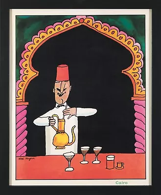 Original Vintage Poster Tomi Ungerer Air India Cairo Travel  1969 FRAMED • $950