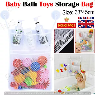 £5.79 • Buy  Baby Bath Net Tidy Toy Storage Suction Cup Mesh Bag Bathroom Shower Organiser