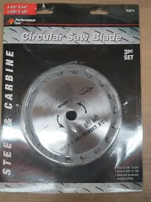 5-3/8 Circular Saw Blade Steel & Carbide 24-18t 3 Pcs No. W8670 (ll1162) • $13.20