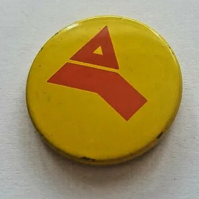 Collectable YMCA Button Pin Tin Badge - Red On Yellow - 1  Diameter • £3.50