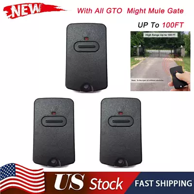 3 For GTO Mighty Mule Gate Opener Remote Control Transmitter RB741 FM135 318MHz • $36.90