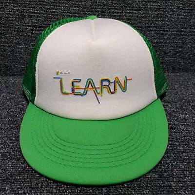 Microsoft Learn Green Logo Computer Trucker Mesh Hat Cap Snapback Hit Wear • $15.95