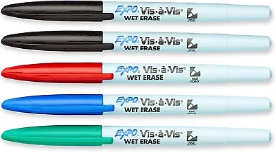 EXPO Vis-A-Vis Wet-Erase Overhead Transparency Markers Fine Point Asst Colors • $12.90