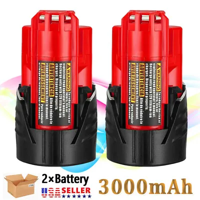 2Pack For Milwaukee 48-11-2420 For M12 12 Volt 3.0Ah Lithium-Ion Compact Battery • $20.99