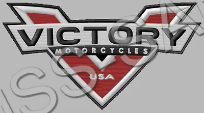 BIG VICTORY MOTORCYCLES EMBROIDERED PATCH IRON/SEW ON ~8  X 4-1/4  JUDGE HAMMER • $20