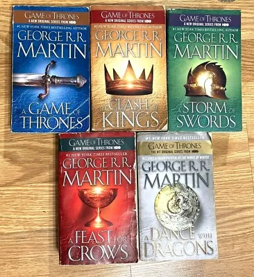 A GAME OF THRONES Complete Series Lot 5 Books Song Of Ice And Fire FREE SHIPPING • $14