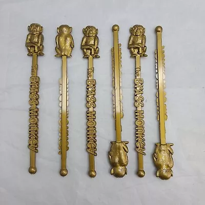 VTG Brass Monkey Swizzle Sticks Cocktail Stirrer Lot Of 6 Stir-It Beastie Boys • $8.99