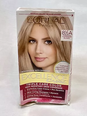 Loreal Excellence Creme Hair Color  #8 1/2A CHAMPAGNE BLONDE - Package Damage • $9.79