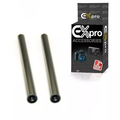  2 Pc 15mm Black Rod 15cm 6  For 15mm Rail DSLR Rig Support System • £10.92