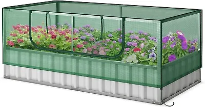 Raised Garden Bed With Greenhouse Planter Box Kit Vegetable Flower Herb Planter • £84.99