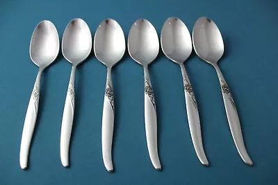 6 Teaspoons Oneida LA ROSE WM A Rogers Premier Stainless 6 1/8  • $46.19