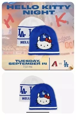 2021 Dodgers Hello Kitty Night Knit Cap Beanie Special Ticket SGA New Reversable • $0.99