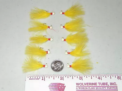 HAND TIED MARABOU MICRO JIGS TROUT 1/80 Oz.YELLOW • $7.79