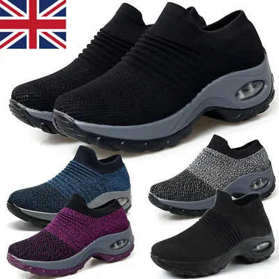£20.99 • Buy Women’s Slip On Air Cushion Breathe Trainers Shoes Fashion Sneakers Arch Support
