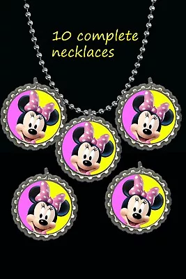 Minnie Mouse Necklace Party Favors Lot Of 10 Loot Bag Birthday • $9.69