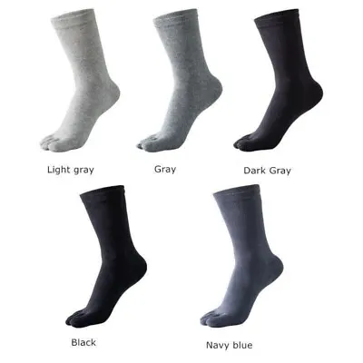 5Pack Men Athletic 100% Cotton Five Finger Toe Sport Solid Crew Ankle Socks 7-11 • $13.67