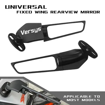 Rotating Stealth Rearview Side Mirror Winglet FOR KAWASAKI VERSYS 650 1000 X300 • £51.59