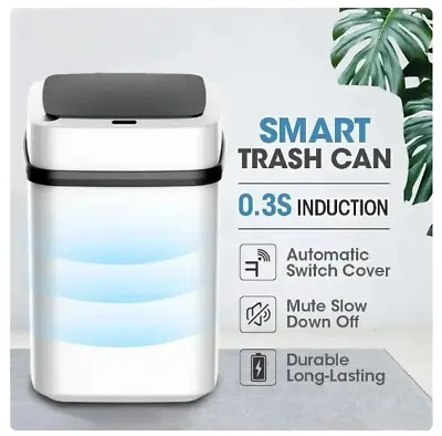 Kitchen Trash Bin 13L Bathroom Touch Trash Can In The Toilet Smart Garbage Bucke • £22.99