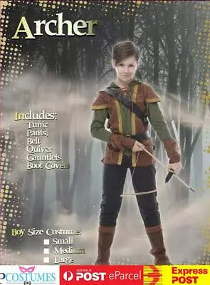 Boys Forest Archer Robin Hood Medieval Warrior Huntress Costume Book Week • $49