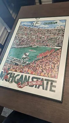 Vintage 1989 John Holladay Michigan State Spartans Team Poster - Framed • $100