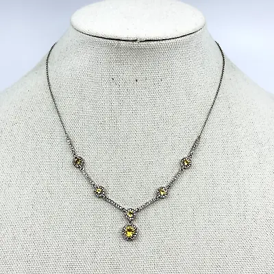 $14.95 • Buy Womens Necklace Yellow Clear Rhinestone Formal Party Cocktail Signed  N  Nadri?