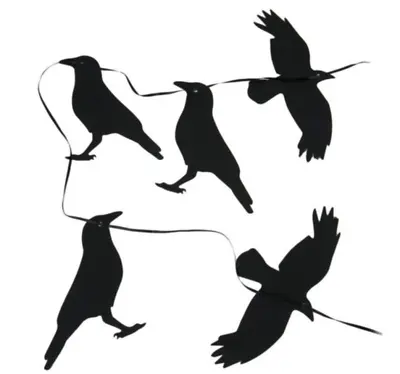 Crow Silhouettes Garland Glitter Halloween Decoration Raven Prop Party Decor • £4.49