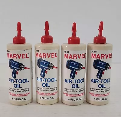 Marvel Air Tool Oil 4 Oz Bottle Lot Of 4 Lubricate And Protect Remove Deposits • $20