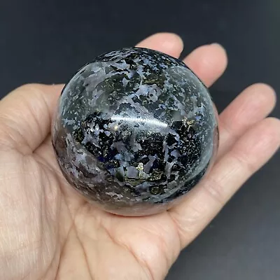 Indigo Gabbro (Mystic Merlinite) Sphere From Madagascar 374g 61mm • $38.99