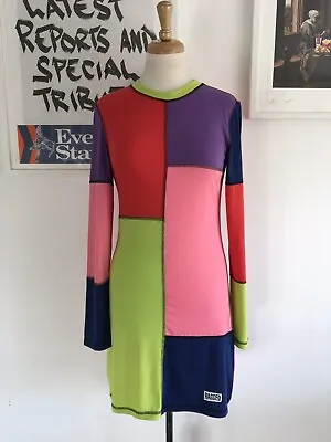 T-Shirt Dress RAGGED PRIEST  Multicolour Block Patchwork (Pam Hogg Inspired) S • £40