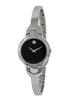  Movado Kara Silver Stainless Black Dial Swiss Movement 24MM 0605247 BRAND NEW • $342.99