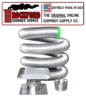 6 In. X 15 Ft. Flexible Chimney Liner Insert Kit .006 316 Stainless Steel • $401.99