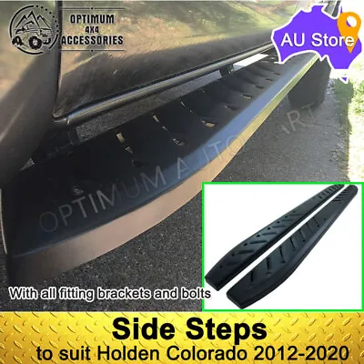 Heavy Steel Side Steps Running Board Shark Bar To Suit Holden Colorado 2012-2020 • $323.10