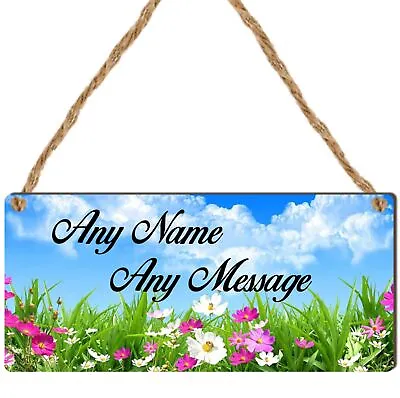 £4.99 • Buy Personalised Flowers Garden Plaque Any Name Message Garden Shed Wall Garden Sign