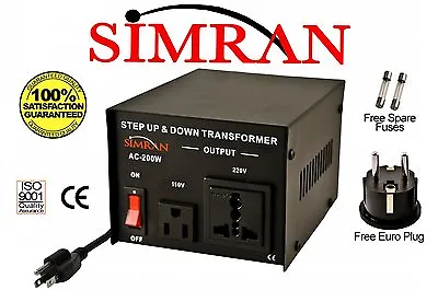 Delux 200 Watt 110v To 220v Transformer Voltage Converter 220 To 110 Volt AC200W • $37.95