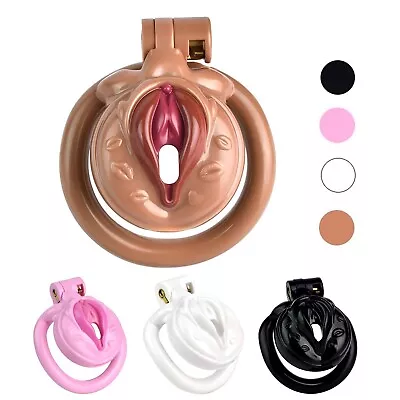 Resin Male Chastity Device Super Small Cage Men Sissy Locking Belt 4 Rings CC570 • $29.99