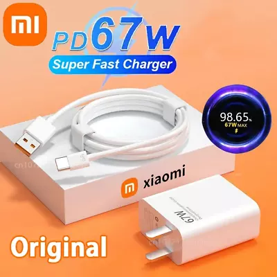 Original Xiaomi 67W Fast Wall Charger Adapter USB-C Cable Mi 11/12/13 Pro Ultra • $6.29