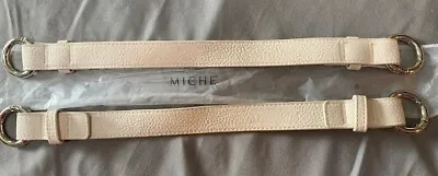 Miche White/Cream Interchangeable Handles W/ Carabiners 12  Long .75  Wide NIB • $16.99