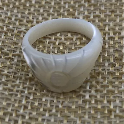 Vintage Carved Shell Mother Of Pearl Pinky Ring Sz 4.5  • $9.99
