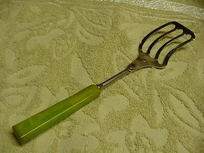 Vintage Small Whisk/Spatula/Beater Kitchen Utensil GREEN Bakelite Handle EXC • $32.99