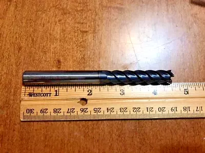 7/16  4 FLUTE LONG LENGTH CARBIDE END MILL 2  LOC X 4 1/4  OAL 45 DEG HELIX • $31