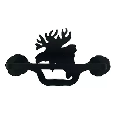 Moose Metal Drawer Pull Black Reversible Horizontal 5 Inch Rustic Lodge Cabin • $9.99