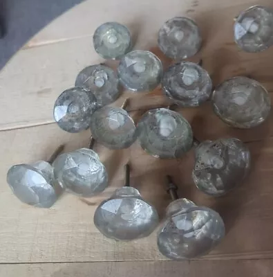  Vtg Lot Of 15 Glass Drawer Pulls  Nice!! Cottage Core Country • $29.95