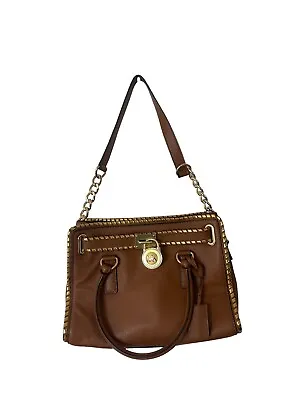 MICHAEL Michael Kors Gold Whipped Hamilton Brown Tan Leather Tote • $110.49
