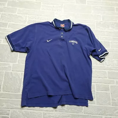 VINTAGE Nike NFL Pro Line Polo Shirt Adult Large Dallas Cowboys Football • $37.44